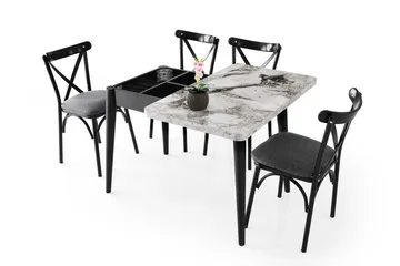 Dolcer Spisebord 100 cm Rektangulært - Hvit Marmor - Møbler - Bord - Spisebord & kjøkkenbord