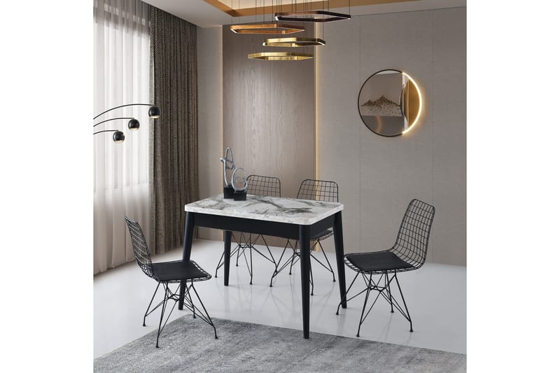 Dolcer Spisebord 100 cm Rektangulært - Hvit Marmor - Møbler - Bord - Spisebord & kjøkkenbord