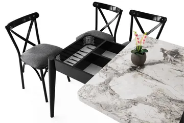 Dolcer Spisebord 100 cm Rektangulært - Hvit Marmor - Møbler - Bord - Spisebord & kjøkkenbord