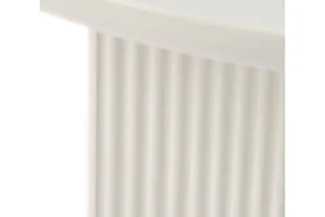 Donald 80 cm Rundt Sofabord med Riflet Korsfot i Malt Tre - Benhvit - Møbler - Bord - Sofabord & salongbord
