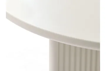 Donald 80 cm Rundt Sofabord med Riflet Korsfot i Malt Tre - Benhvit - Møbler - Bord - Sofabord & salongbord