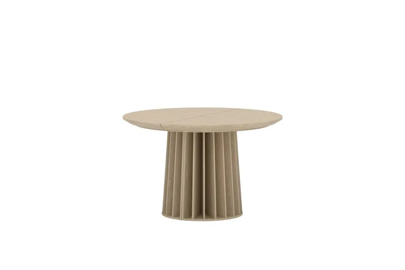 Dope Uttrekkbart Rundt Spisebord 120–210 cm i Tre med Eketrelook - Beige - Møbler - Bord - Spisebord & kjøkkenbord