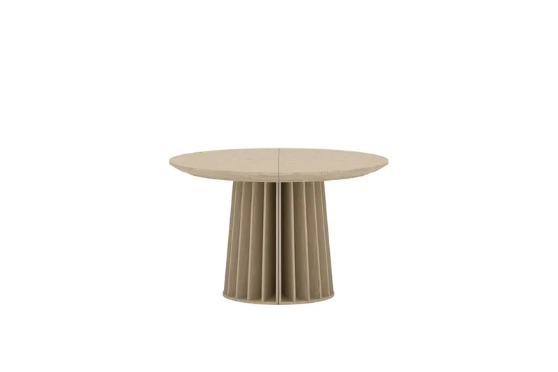 Dope Uttrekkbart Rundt Spisebord 120–210 cm i Tre med Eketrelook - Beige - Møbler - Bord - Spisebord & kjøkkenbord
