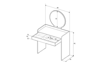 Dralen Sminkebord 90 cm - Multifarget - Møbler - Bord - Sminkebord & toalettbord