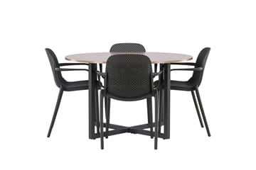 Durango Matgruppe 120 cm Rund med 4 Baltimore Stoler - Valnød - Møbler - Bord - Spisegruppe