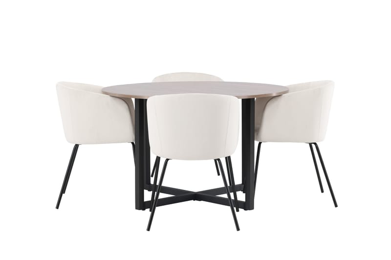 Durango Matgruppe 120 cm Rund med 4 Berit Stoler, Valnød