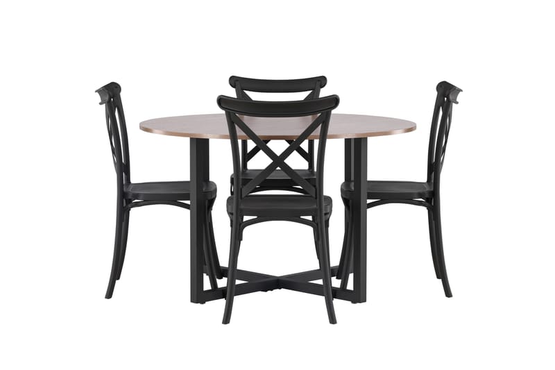 Durango Matgruppe 120 cm Rund med 4 Crosett Stoler, Valnød