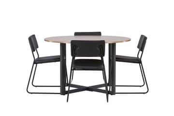 Durango Matgruppe 120 cm Rund med 4 Kenth Stoler - Valnød - Møbler - Bord - Spisegruppe