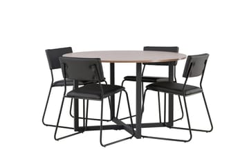 Durango Matgruppe 120 cm Rund med 4 Kenth Stoler - Valnød - Møbler - Bord - Spisegruppe