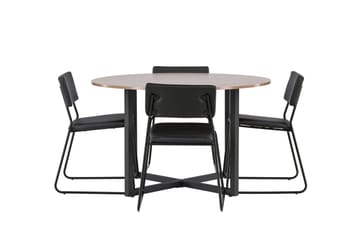 Durango Matgruppe 120 cm Rund med 4 Kenth Stoler - Valnød - Møbler - Bord - Spisegruppe