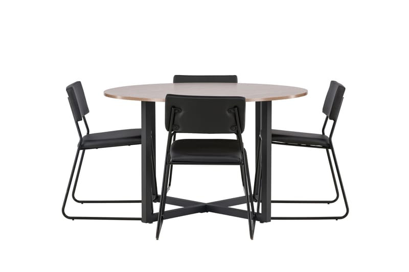 Durango Matgruppe 120 cm Rund med 4 Kenth Stoler - Valnød - Møbler - Bord - Spisegruppe