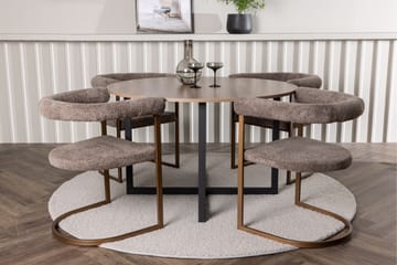 Durango Matgruppe 120 cm Rund med 4 Morning Stoler - Valnød - Møbler - Bord - Spisegruppe