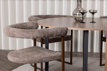 Durango Matgruppe 120 cm Rund med 4 Morning Stoler - Valnød - Møbler - Bord - Spisegruppe