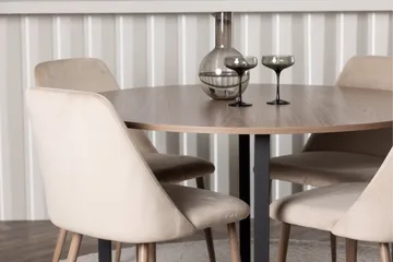 Durango Matgruppe 120 cm Rund med 4 Night Stoler - Valnød - Møbler - Bord - Spisegruppe
