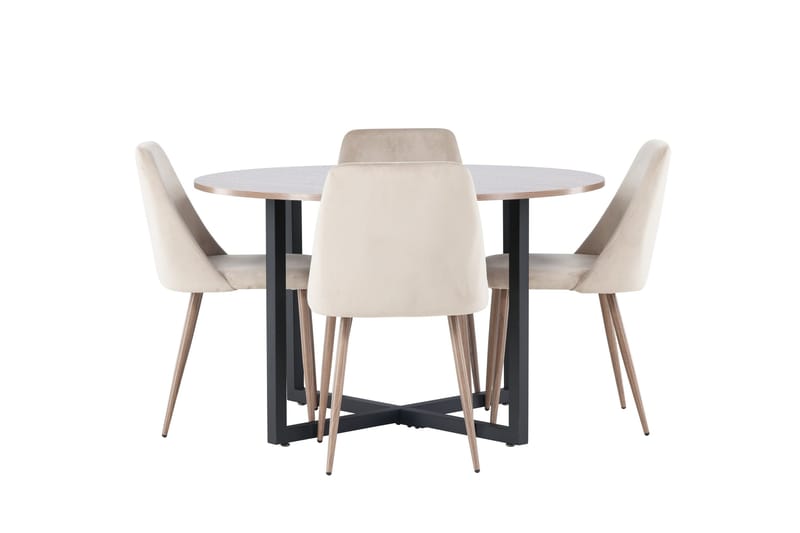 Durango Matgruppe 120 cm Rund med 4 Night Stoler, Valnød