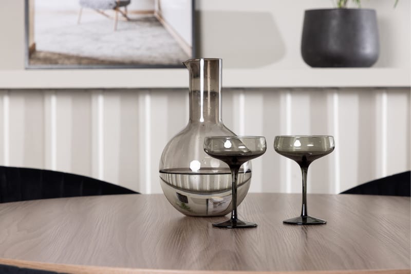 Durango Matgruppe 120 cm Rund med 4 Selma Stoler - Valnød - Møbler - Bord - Spisegruppe