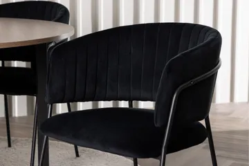 Durango Matgruppe 120 cm Rund med 4 Selma Stoler - Valnød - Møbler - Bord - Spisegruppe