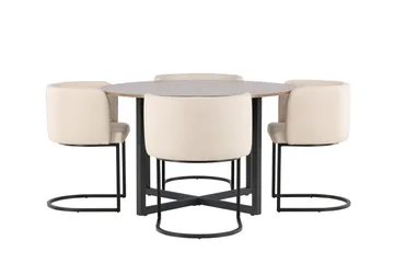 Durango Matgruppe 120 cm Rund med 4 Simrishamn Stoler - Valnød - Møbler - Bord - Spisegruppe