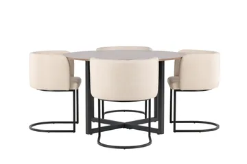 Durango Matgruppe 120 cm Rund med 4 Simrishamn Stoler - Valnød - Møbler - Bord - Spisegruppe