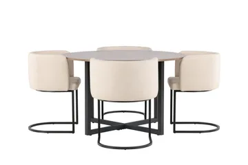 Durango Matgruppe 120 cm Rund med 4 Simrishamn Stoler - Valnød - Møbler - Bord - Spisegruppe