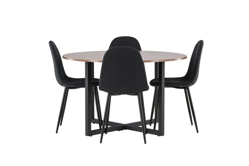 Durango Matgruppe 120 cm Rund med 4 Polar Stoler, Valnød