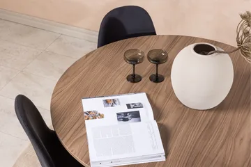 Durango Matgruppe 120 cm Rund med 4 Polar Stoler - Valnød - Møbler - Bord - Spisegruppe