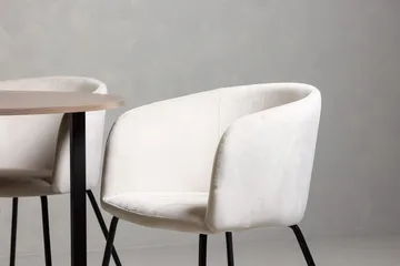 Durango rundt spisebord 120 cm med 4 Berit armstoler i fløyel med armlener - Møbler - Bord - Spisegruppe