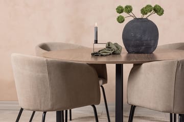 Durango Spisebord 120 cm Rundt med 4 Berit Lenestoler med Armlener - Møbler - Bord - Spisegruppe