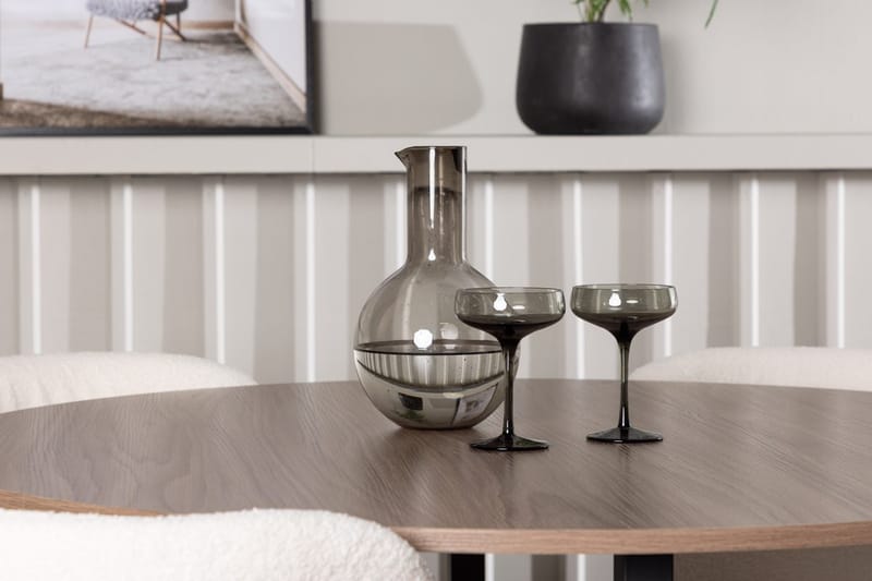 Durango Spisebord 120 cm Rundt med 4 Edina Spisestoler - Møbler - Bord - Spisegruppe