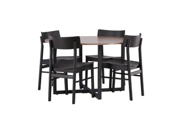 Durango spisebord 120 cm rundt med 4 Montros spisestoler - Møbler - Bord - Spisegruppe