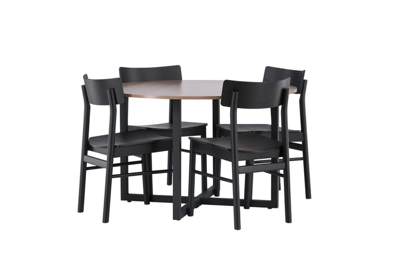 Durango spisebord 120 cm rundt med 4 Montros spisestoler - Møbler - Bord - Spisegruppe