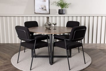 Durango spisebord 120 cm rundt med 4 Yesterday spisestoler - Møbler - Bord - Spisegruppe