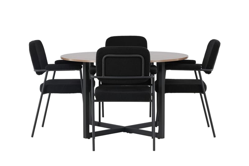 Durango spisebord 120 cm rundt med 4 Yesterday spisestoler - Møbler - Bord - Spisegruppe