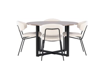 Durango Spisegruppe 120 cm Rund med 4 Chico Stoler - Valnød - Møbler - Bord - Spisegruppe