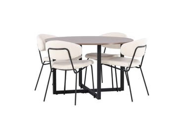 Durango Spisegruppe 120 cm Rund med 4 Chico Stoler - Valnød - Møbler - Bord - Spisegruppe