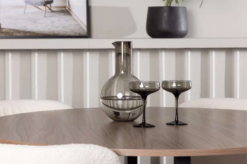 Durango Spisegruppe 120 cm Rund med 4 Edina Stoler - Valnøtt - Møbler - Bord - Spisegruppe