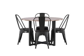 Durango Spisegruppe 120 cm Rund med 4 Tempe Stoler - Valnøtt - Møbler - Bord - Spisegruppe