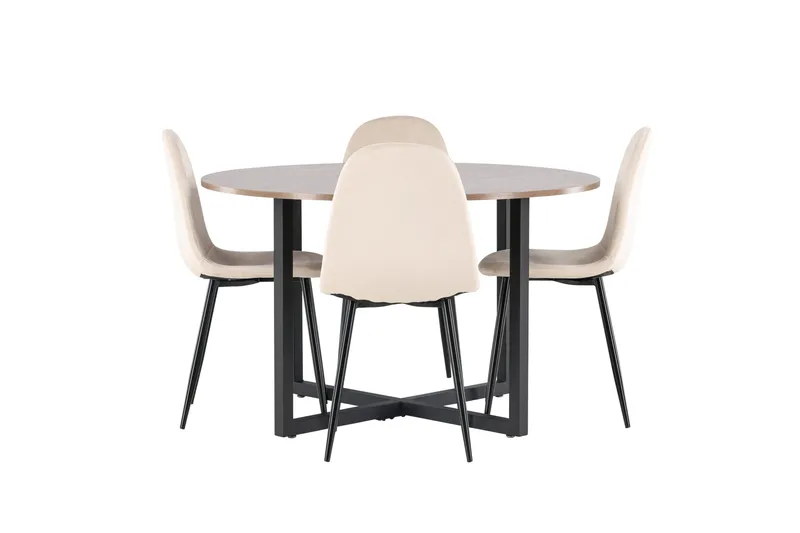 Durango Spisegruppe 120 cm Rund med 4 Polar Stoler, Valnød