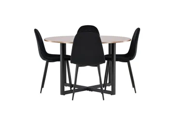 Durango Spisegruppe 120 cm Rund med 4 Polar Stoler - Valnød - Møbler - Bord - Spisegruppe