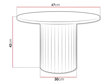 Durvan Rundt Salongbord med Riflet Søyle 67 cm i Tre - Beige - Møbler - Bord - Sofabord & salongbord