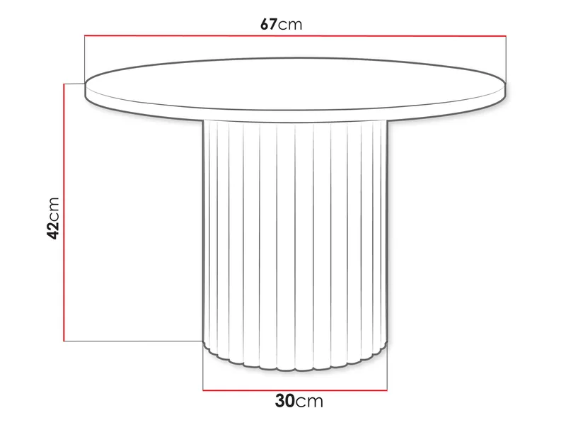 Durvan Rundt Salongbord med Riflet Søyle 67 cm i Tre - Beige - Møbler - Bord - Sofabord & salongbord
