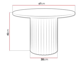 Durvan Rundt Salongbord med Riflet Søyle 67 cm i Tre - Hvit - Møbler - Bord - Sofabord & salongbord
