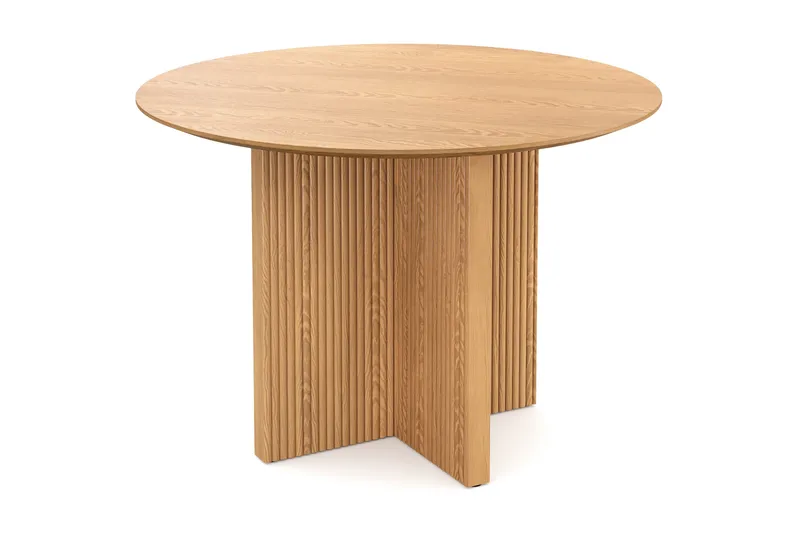 Edda Rundt Spisebord 110 cm Finér - Eik - Møbler - Bord - Spisebord & kjøkkenbord