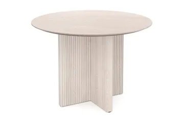 Edda Rundt Spisebord 110 cm Finér - Hvitlasert - Møbler - Bord - Spisebord & kjøkkenbord