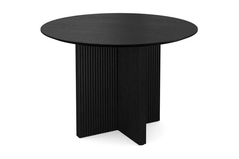 Edda Rundt Spisebord 110 cm Finér - Svart - Møbler - Bord - Spisebord & kjøkkenbord