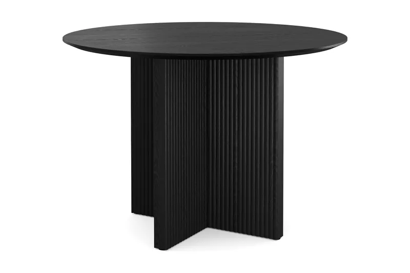Edda Rundt Spisebord 110 cm Finér, Svart