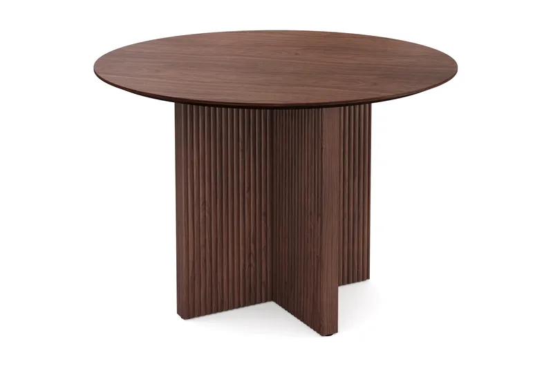 Edda Rundt Spisebord 110 cm Finér - Valnøtt - Møbler - Bord - Spisebord & kjøkkenbord