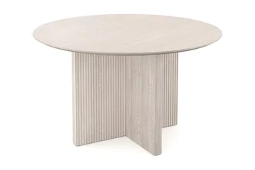 Edda Rundt Spisebord 130 cm Finér - Hvitlasert - Møbler - Bord - Spisebord & kjøkkenbord