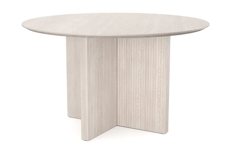 Edda Rundt Spisebord 130 cm Finér, Hvitlasert