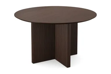 Edda Rundt Spisebord 130 cm Finér - Røkt eik - Møbler - Bord - Spisebord & kjøkkenbord